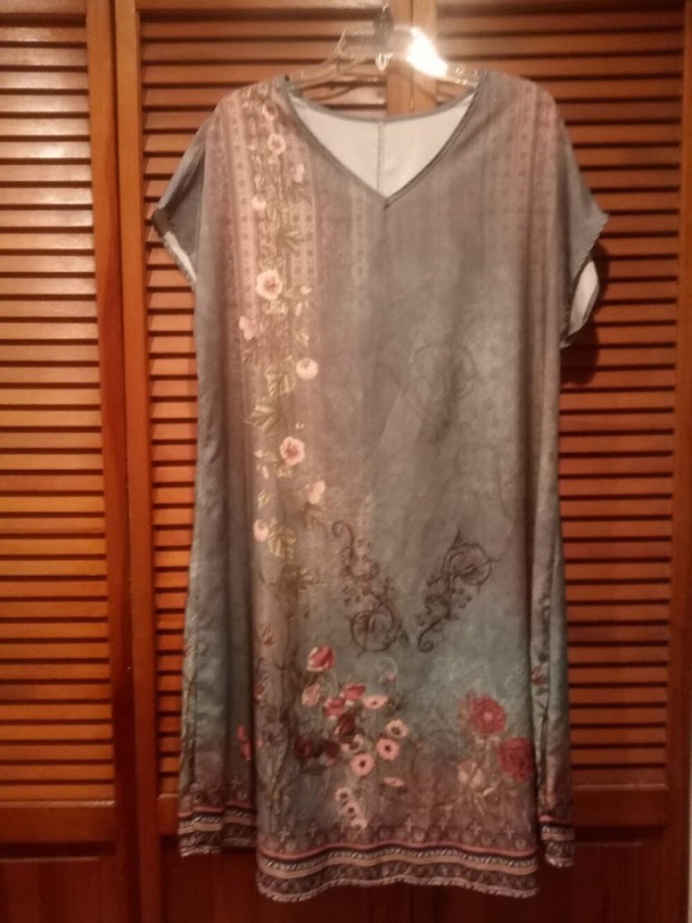 Green floral maxi dress in large.